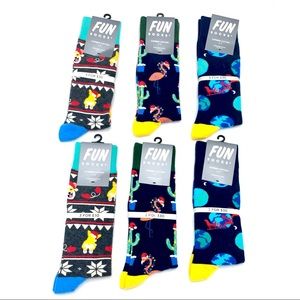 FUN SOCKS Bundle of 6 pairs Color Dog World Cactus